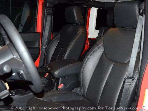 The front seats of the 2013 Jeep Wrangler Unlimited Moab Edition