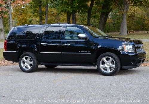 The side profile of the 2013 Chevrolet Suburban LTZ