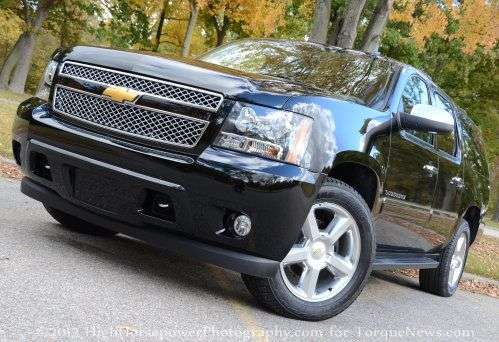 The 2013 Chevrolet Suburban LTZ from the front