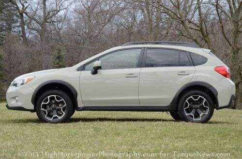 The side profile of the 2013 Subaru XV Crosstrek Premium