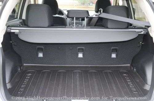 The rear cargo area of the 2013 Subaru XV Crosstrek Premium