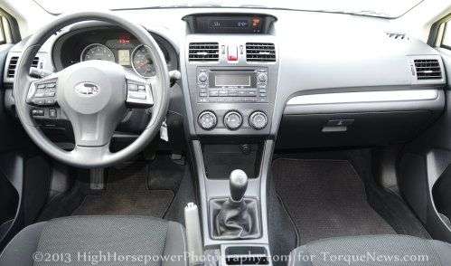 The dashboard of the 2013 Subaru XV Crosstrek Premium