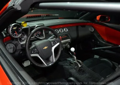 The interior of the 2012 COPO Camaro Convertible