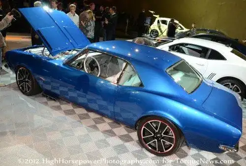 A high side shot of the 1967 Chevrolet Performance Hot Wheels Camaro Concept 