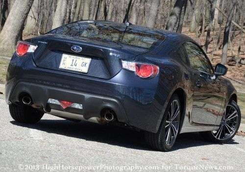 The rear end of the 2013 Subaru BRZ Premium 