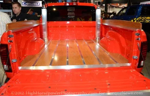 The bed area of the Ram 1500 Little Red Express
