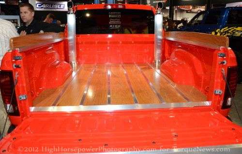 The bed area of the Ram 1500 Little Red Express