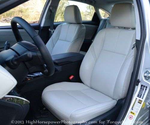 The front seats of the 2013 Toyota Avalon XLE Premium