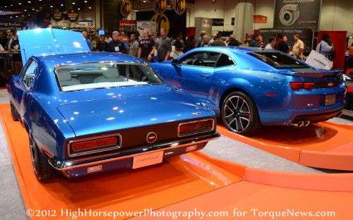 A rear shot of the 1967 Chevrolet Performance Hot Wheels Camaro Concept 