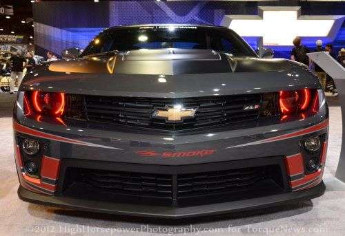 The front end of Tony Stewart's custom Chevrolet Camaro ZL1