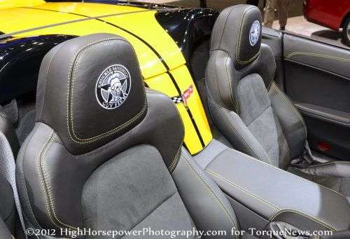 The seats of Guy Fieri's Chevrolet Corvette 427 Convertible Collector Edition 