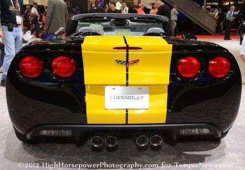 The back end of Guy Fieri's Chevrolet Corvette 427 Convertible Collector Edition