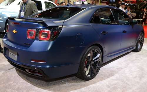 The 2013 Chevrolet Malibu Performance Concept from the rear corner.