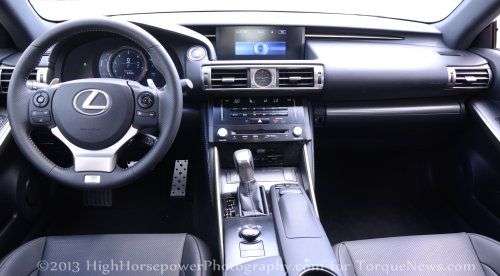 The interior of the 2014 Lexus IS350 F Sport