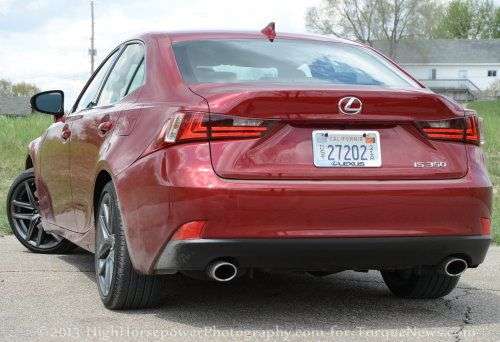 The rear end of the 2014 Lexus IS350 F Sport