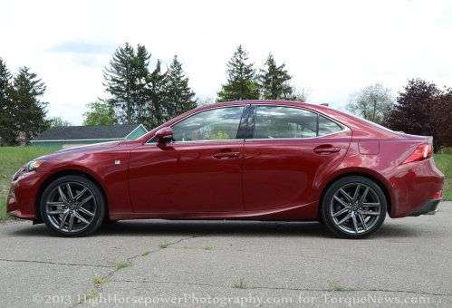 The side profile of the 2014 Lexus IS350 F Sport