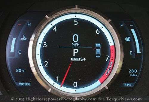 The LFA inspired gauge cluster of the 2014 Lexus IS350 F Sport