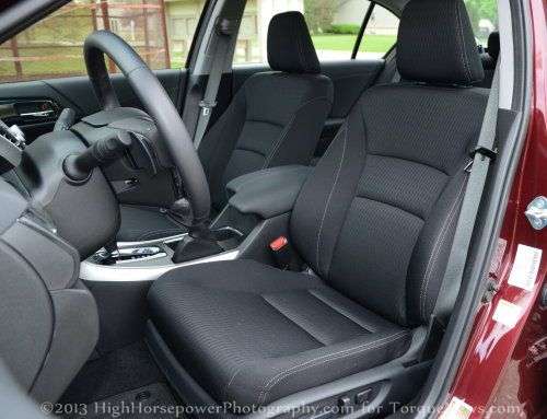 The front interior of the 2013 Honda Accord Sport