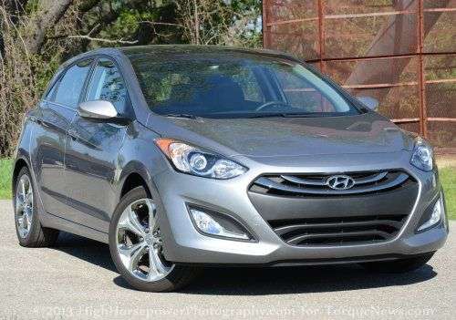 The front end of the 2013 Hyundai Elantra GT