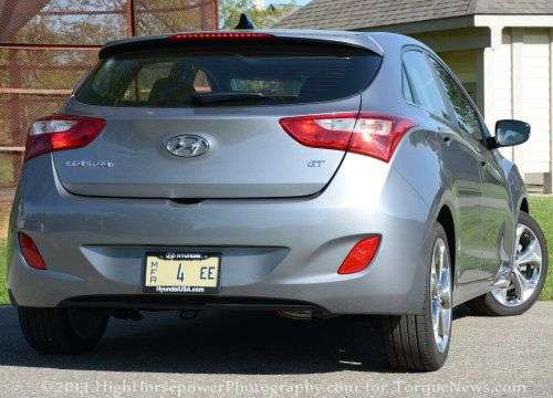The rear end of the 2013 Hyundai Elantra GT