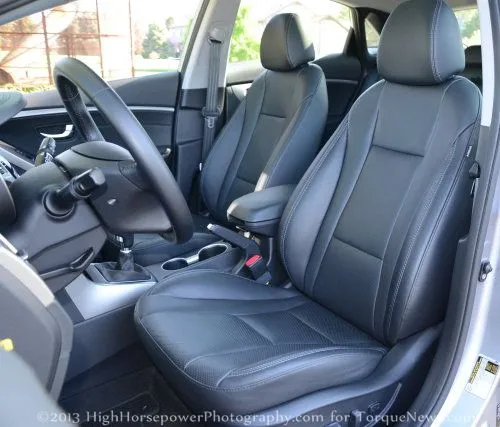 The front seats of the 2013 Hyundai Elantra GT