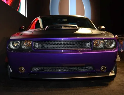 The front end of Jeff Dunham's Project UltraViolet Dodge Challenger SRT8