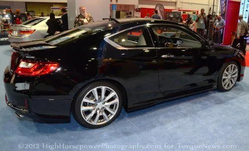 The 2013 Honda Accord Coupe HFP from the side