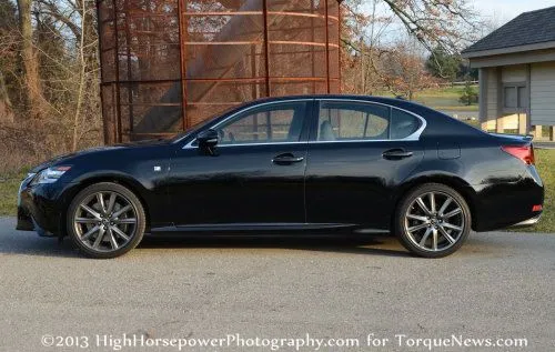 The side profile of the 2013 Lexus GS350 F Sport