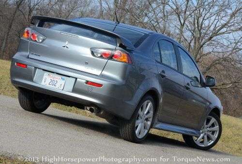 The back end of the 2013 Mitsubishi Lancer GT