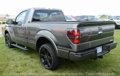 The rear end of the 2014 Ford F150 Tremor Sport Truck
