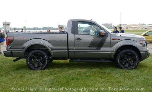 The side profile of the 2014 Ford F150 Tremor Sport Truck
