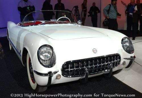 The first generation Chevrolet Corvette in white