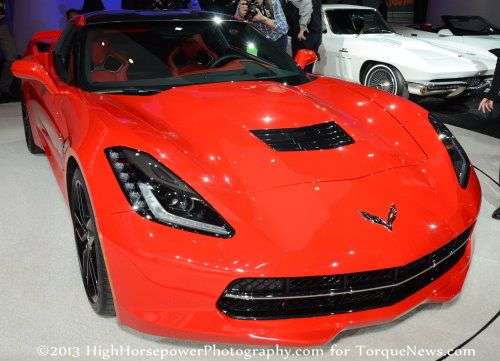 The seventh generation Chevrolet Corvette in red