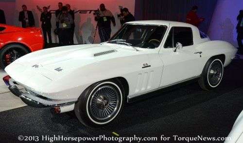 The second generation Chevrolet Corvette in white