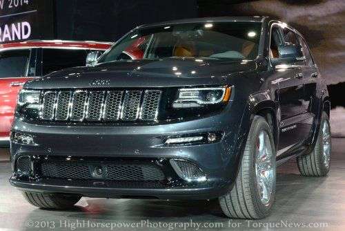 The front end of the 2014 Jeep Grand Cherokee SRT8
