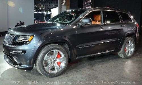 The side profile of the 2014 Jeep Grand Cherokee SRT8