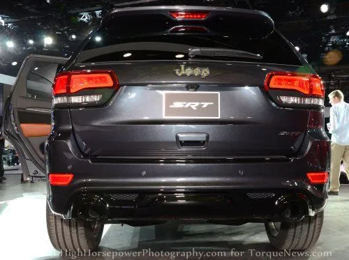 The rear end of the 2014 Jeep Grand Cherokee SRT8