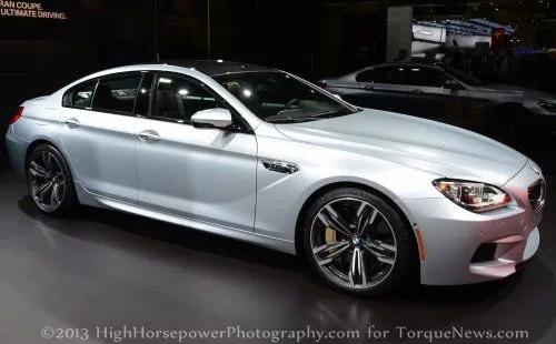 The side profile of the 2014 BMW M6 Gran Coupe 