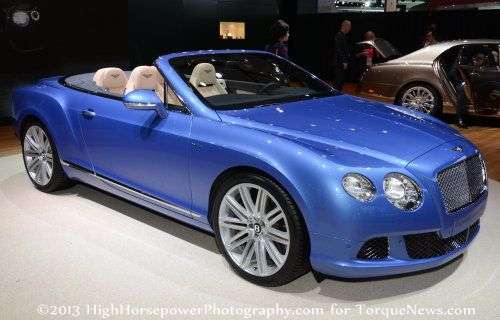 The 2013 Bentley Continental GT Speed Convertible in a beautiful blue