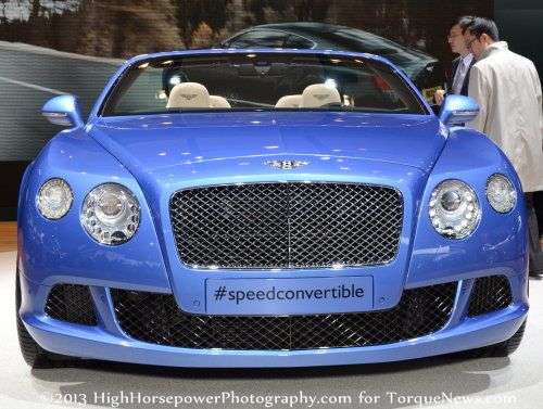The front end of the 2013 Bentley Continental GT Speed Convertible