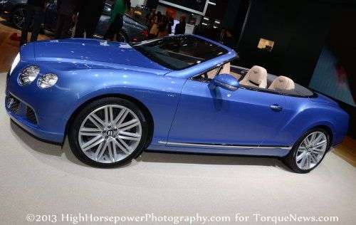The side profile of the 2013 Bentley Continental GT Speed Convertible