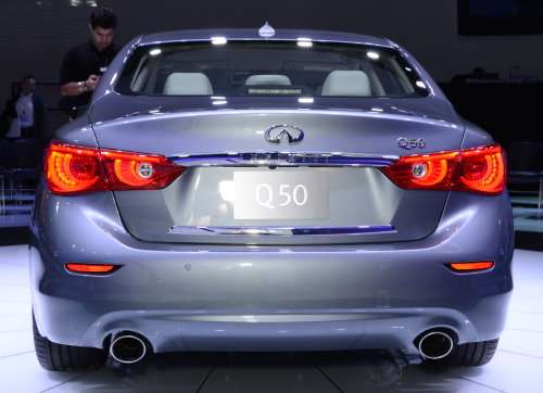 The rear end of the Infiniti Q50