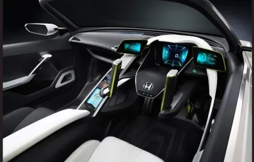 The Honda EV-STER Concept dash board and steering controls