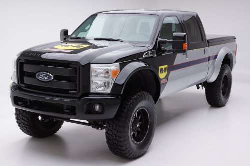 The customized 2012 Ford F350 Super Duty from the front