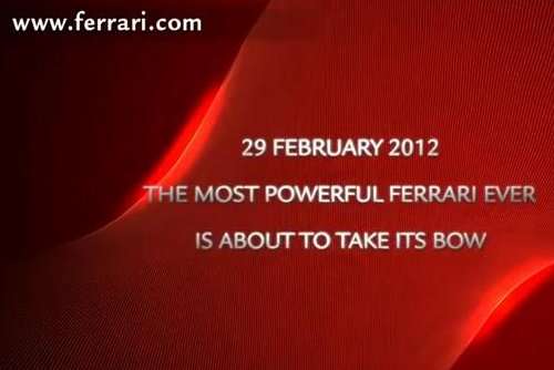 A screenshot from the Ferrari teaser video