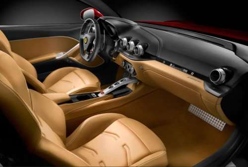 The interior of the Ferrari F12 Berlinetta