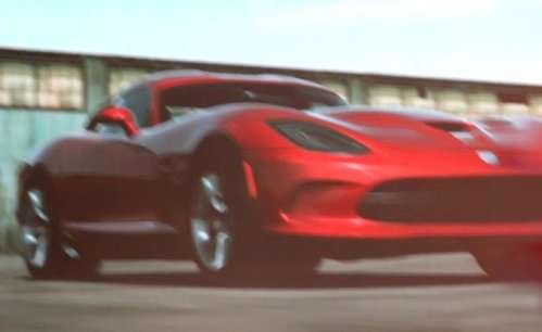 A cropped front shot of the 2013 SRT Viper in computer generated images