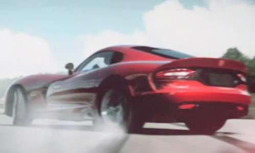 A rear shot of the 2013 SRT Viper in computer generated images