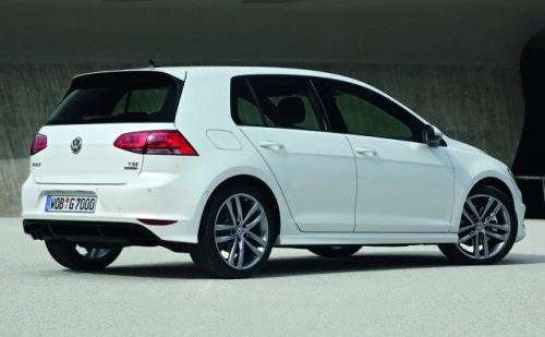 The rear end of the 2014 Volkswagen Golf R-Line
