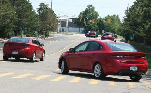 Two new 2013 Dodge Dart Rallye sedans head out for Ohio